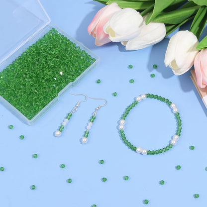 1000Pcs 4mm Faceted Crystal Glass Bicone Beads Loose Bead for DIY Bracelet Necklace Earring Keychain Jewelry Making,Yellow AB