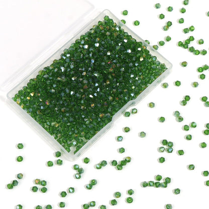 1000Pcs 4mm Faceted Crystal Glass Bicone Beads Loose Bead for DIY Bracelet Necklace Earring Keychain Jewelry Making,Yellow AB