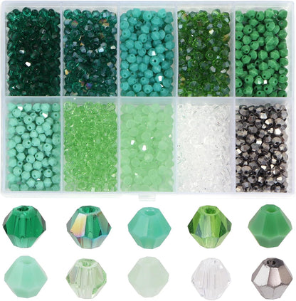1000Pcs 4mm Faceted Crystal Glass Bicone Beads Loose Bead for DIY Bracelet Necklace Earring Keychain Jewelry Making,Yellow AB