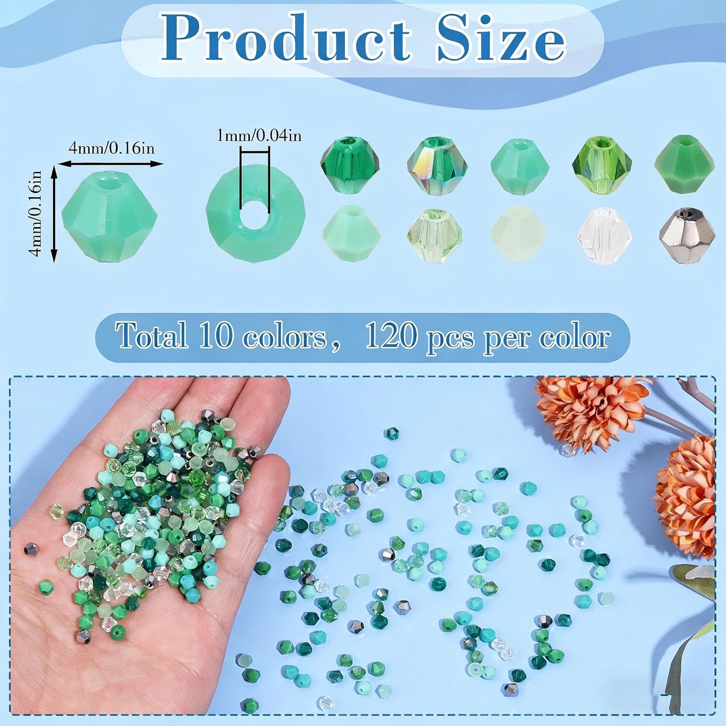1000Pcs 4mm Faceted Crystal Glass Bicone Beads Loose Bead for DIY Bracelet Necklace Earring Keychain Jewelry Making,Yellow AB