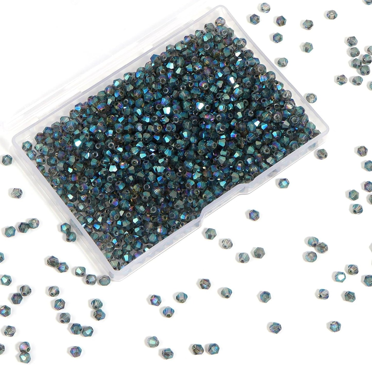 1000Pcs 4mm Faceted Crystal Glass Bicone Beads Loose Bead for DIY Bracelet Necklace Earring Keychain Jewelry Making,Yellow AB