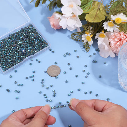 1000Pcs 4mm Faceted Crystal Glass Bicone Beads Loose Bead for DIY Bracelet Necklace Earring Keychain Jewelry Making,Yellow AB