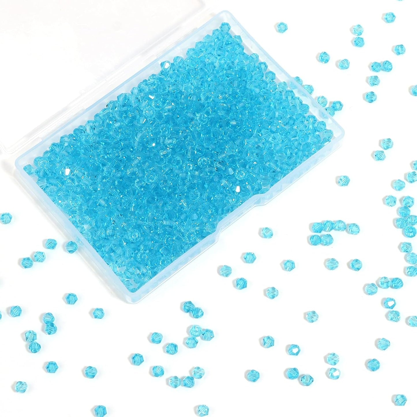 1000Pcs 4mm Faceted Crystal Glass Bicone Beads Loose Bead for DIY Bracelet Necklace Earring Keychain Jewelry Making,Yellow AB