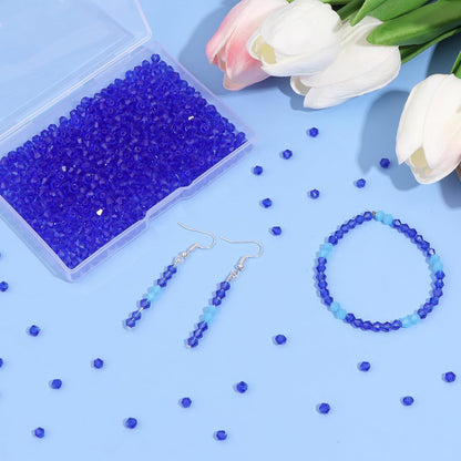 1000Pcs 4mm Faceted Crystal Glass Bicone Beads Loose Bead for DIY Bracelet Necklace Earring Keychain Jewelry Making,Yellow AB
