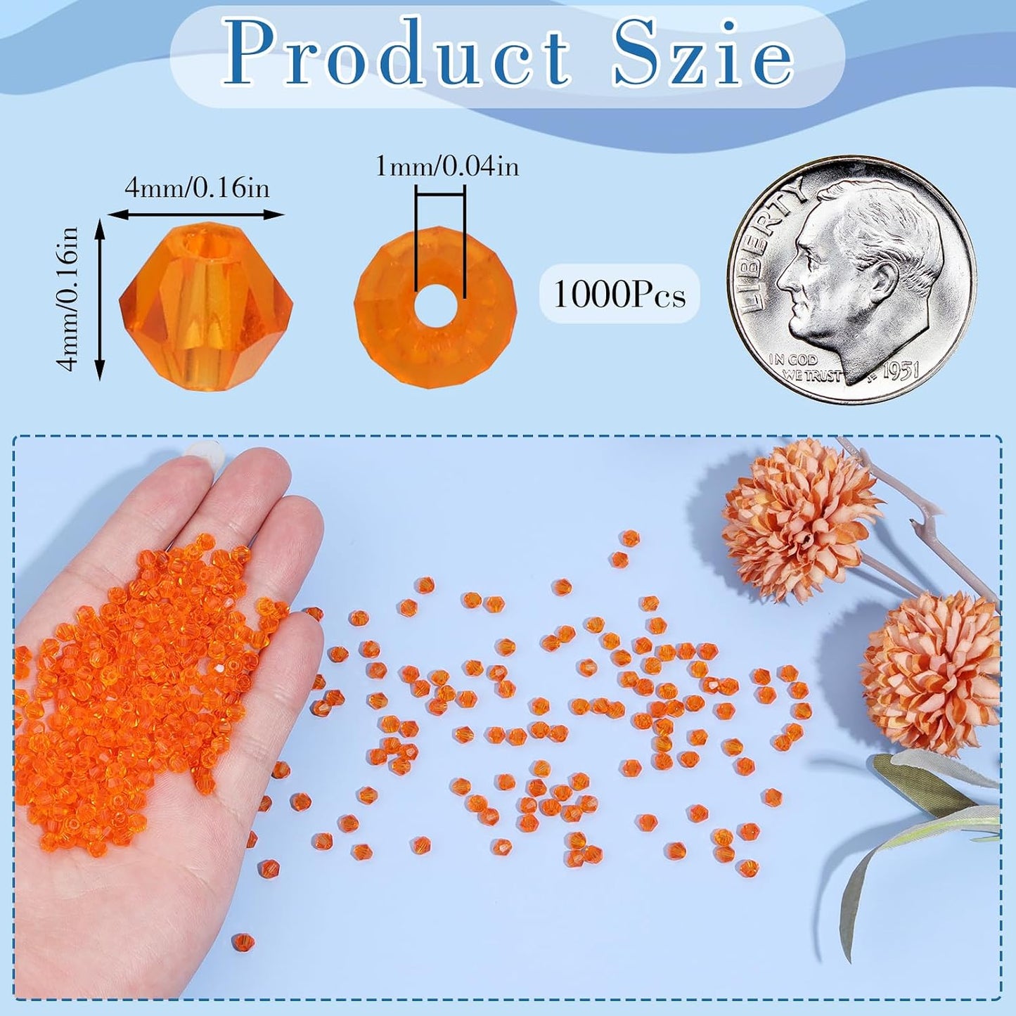 1000Pcs 4mm Faceted Crystal Glass Bicone Beads Loose Bead for DIY Bracelet Necklace Earring Keychain Jewelry Making,Yellow AB