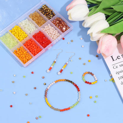 1000Pcs 4mm Faceted Crystal Glass Bicone Beads Loose Bead for DIY Bracelet Necklace Earring Keychain Jewelry Making,Yellow AB