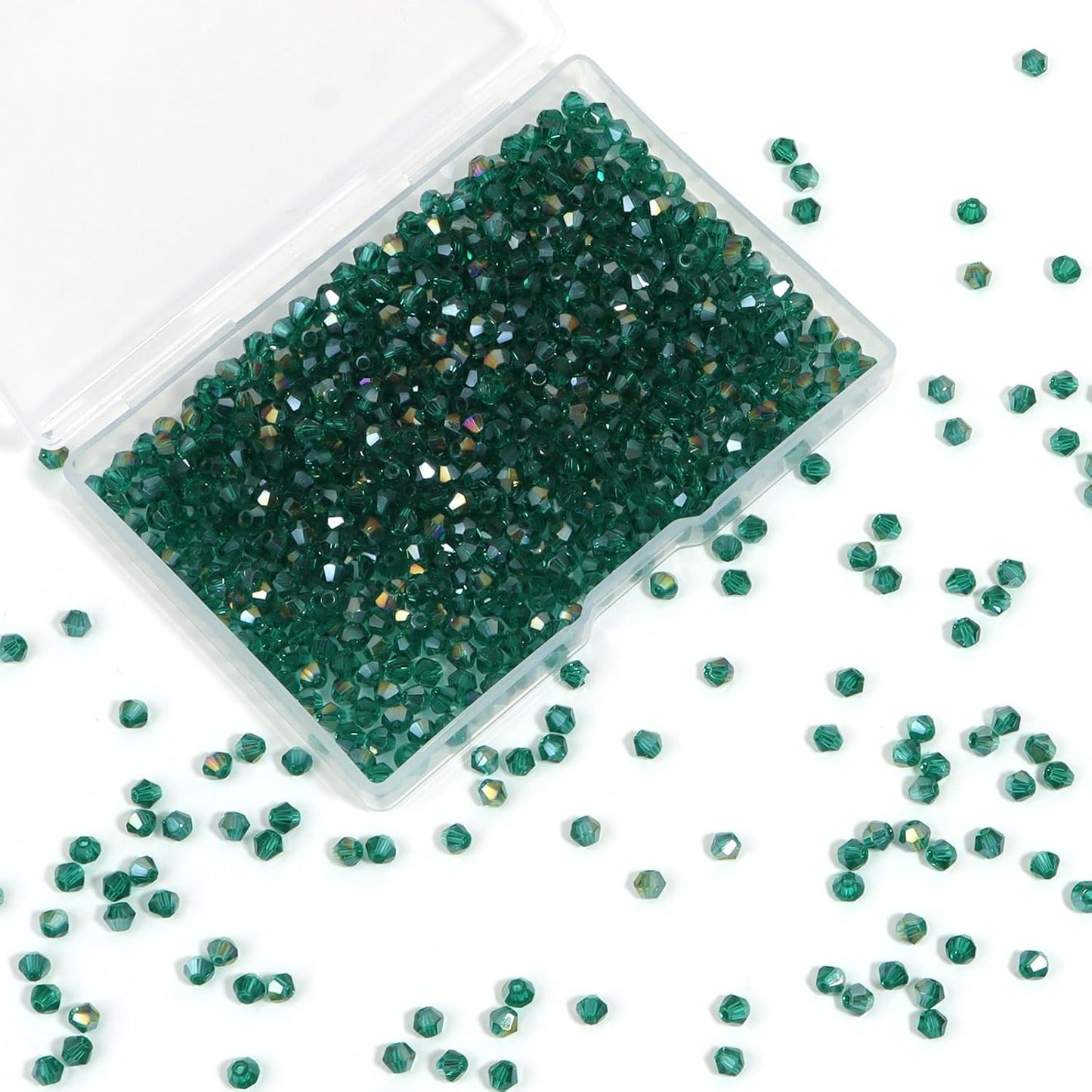 1000Pcs 4mm Faceted Crystal Glass Bicone Beads Loose Bead for DIY Bracelet Necklace Earring Keychain Jewelry Making,Yellow AB