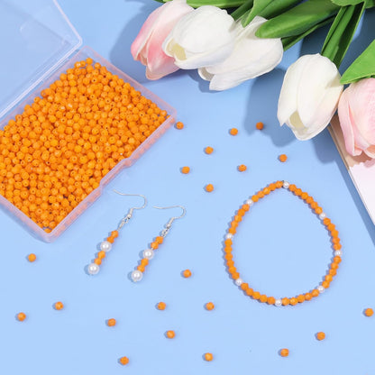 1000Pcs 4mm Faceted Crystal Glass Bicone Beads Loose Bead for DIY Bracelet Necklace Earring Keychain Jewelry Making,Yellow AB