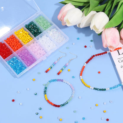 1000Pcs 4mm Faceted Crystal Glass Bicone Beads Loose Bead for DIY Bracelet Necklace Earring Keychain Jewelry Making,Yellow AB