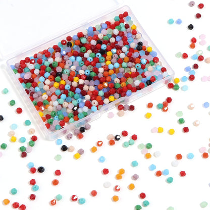 1000Pcs 4mm Faceted Crystal Glass Bicone Beads Loose Bead for DIY Bracelet Necklace Earring Keychain Jewelry Making,Yellow AB