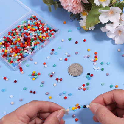 1000Pcs 4mm Faceted Crystal Glass Bicone Beads Loose Bead for DIY Bracelet Necklace Earring Keychain Jewelry Making,Yellow AB