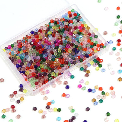 1000Pcs 4mm Faceted Crystal Glass Bicone Beads Loose Bead for DIY Bracelet Necklace Earring Keychain Jewelry Making,Yellow AB