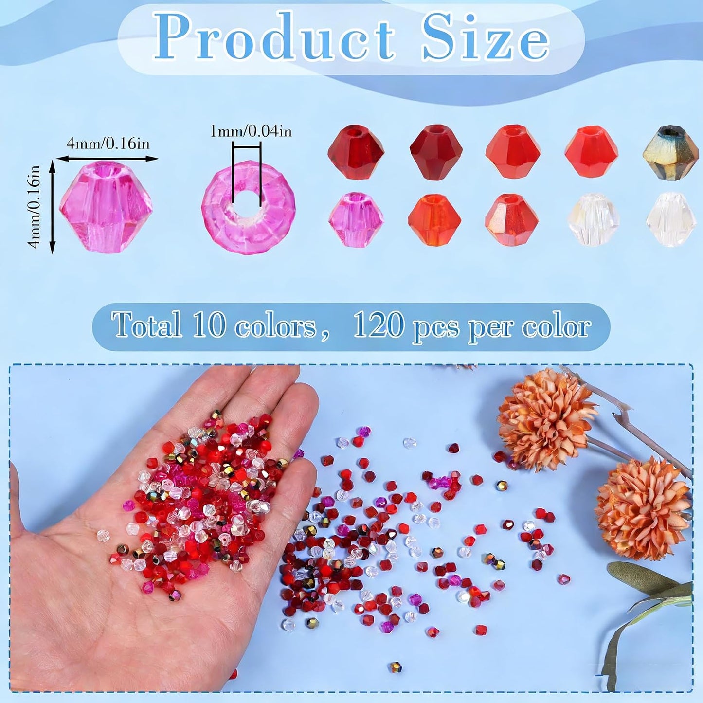1000Pcs 4mm Faceted Crystal Glass Bicone Beads Loose Bead for DIY Bracelet Necklace Earring Keychain Jewelry Making,Yellow AB