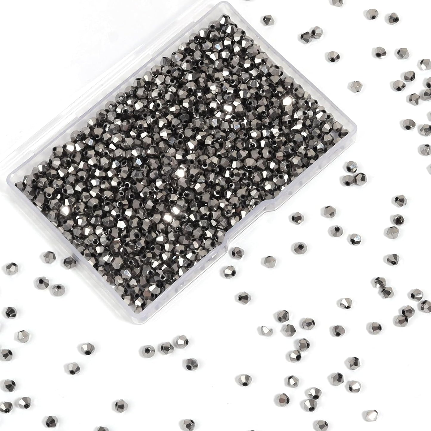 1000Pcs 4mm Faceted Crystal Glass Bicone Beads Loose Bead for DIY Bracelet Necklace Earring Keychain Jewelry Making,Yellow AB