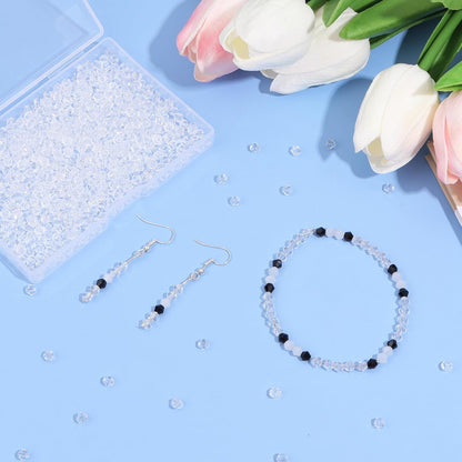 1000Pcs 4mm Faceted Crystal Glass Bicone Beads Loose Bead for DIY Bracelet Necklace Earring Keychain Jewelry Making,Yellow AB