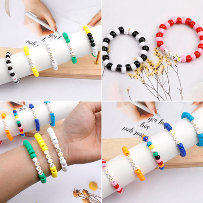 1000Pcs Pony Beads Bracelet 9mm Yellow Plastic Barrel Pony Beads for Necklace,Hair Beads for Braids,Key Chain,Jewelry Making (Yellow)