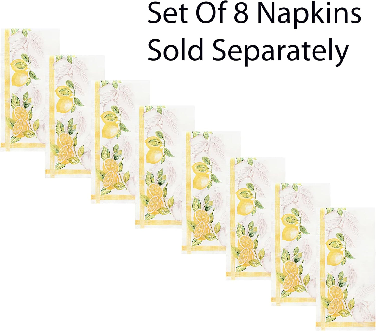 Newbridge Rectangle Fabric Table Runner, 70 Inch Long, Lemon Orchard, Indoor/Outdoor Stain Resistant No-Iron Fabric Table Runner, Fresh Lemon and Citrus Leaf