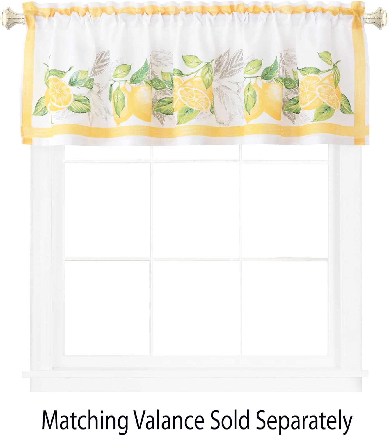 Newbridge Rectangle Fabric Table Runner, 70 Inch Long, Lemon Orchard, Indoor/Outdoor Stain Resistant No-Iron Fabric Table Runner, Fresh Lemon and Citrus Leaf