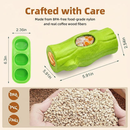 1 Pack Dog Toys for Aggressive Chewers Yellow | Frozen treat toy: freeze snacks inside for up to 20 min of chew time. Food-grade nylon & coffee wood, BPA-free.