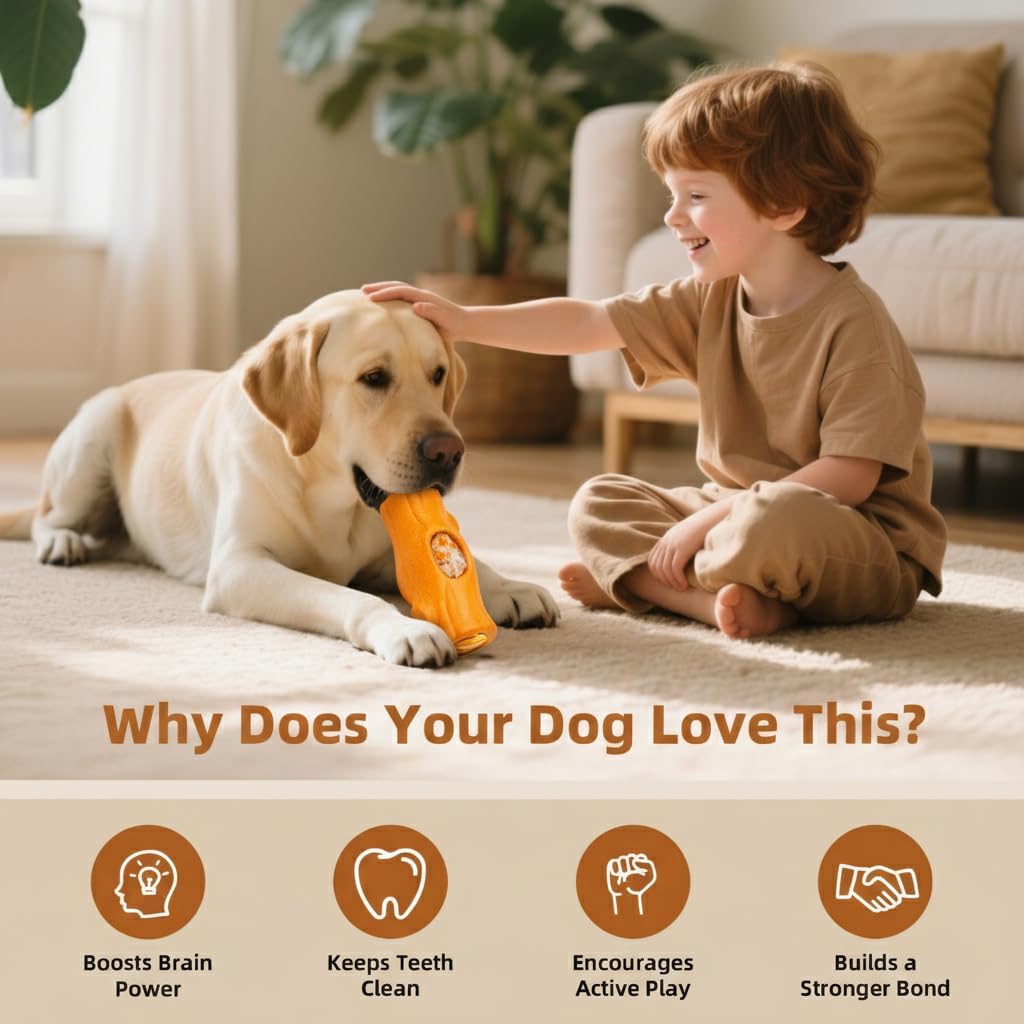 1 Pack Dog Toys for Aggressive Chewers Yellow | Frozen treat toy: freeze snacks inside for up to 20 min of chew time. Food-grade nylon & coffee wood, BPA-free.