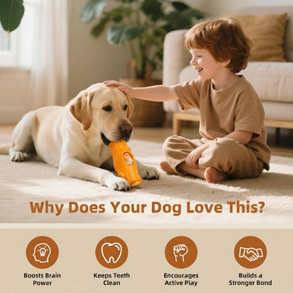 1 Pack Dog Toys for Aggressive Chewers Yellow | Frozen treat toy: freeze snacks inside for up to 20 min of chew time. Food-grade nylon & coffee wood, BPA-free.