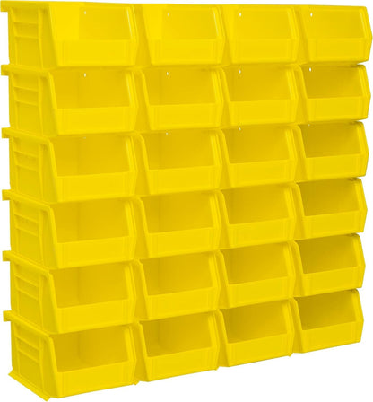 30210 AkroBins Plastic Storage Bins, Space-Saving Stackable Bins for Garage, Pantry, Craft Organization, 5" x 4" x 3", Yellow, 24-Pack