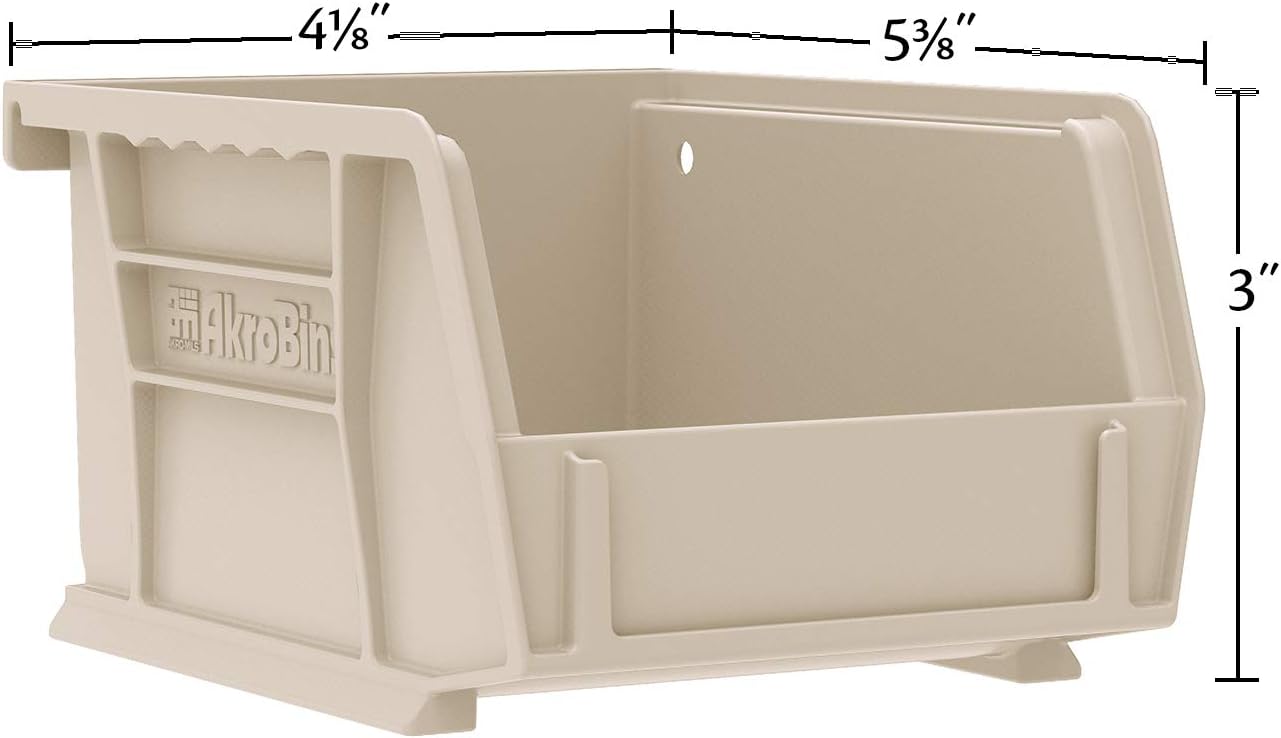 30210 AkroBins Plastic Storage Bins, Space-Saving Stackable Bins for Garage, Pantry, Craft Organization, 5" x 4" x 3", Yellow, 24-Pack