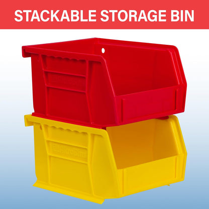 30210 AkroBins Plastic Storage Bins, Space-Saving Stackable Bins for Garage, Pantry, Craft Organization, 5" x 4" x 3", Yellow, 24-Pack