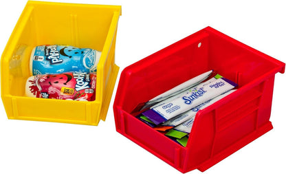 30210 AkroBins Plastic Storage Bins, Space-Saving Stackable Bins for Garage, Pantry, Craft Organization, 5" x 4" x 3", Yellow, 24-Pack