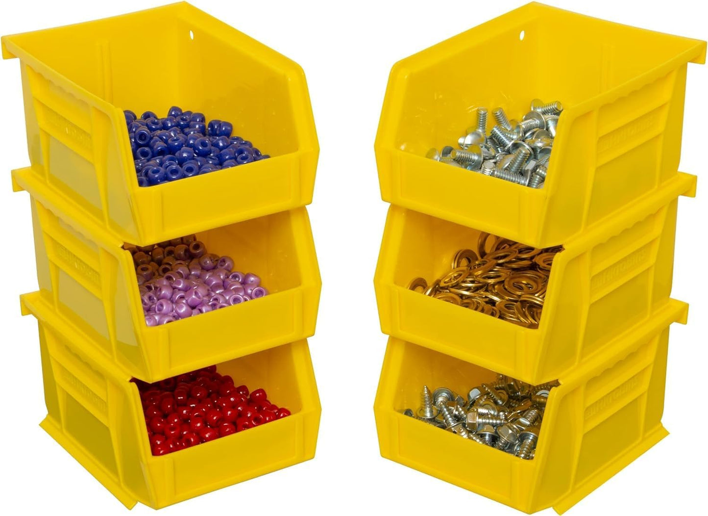 30210 AkroBins Plastic Storage Bins, Space-Saving Stackable Bins for Garage, Pantry, Craft Organization, 5" x 4" x 3", Yellow, 24-Pack