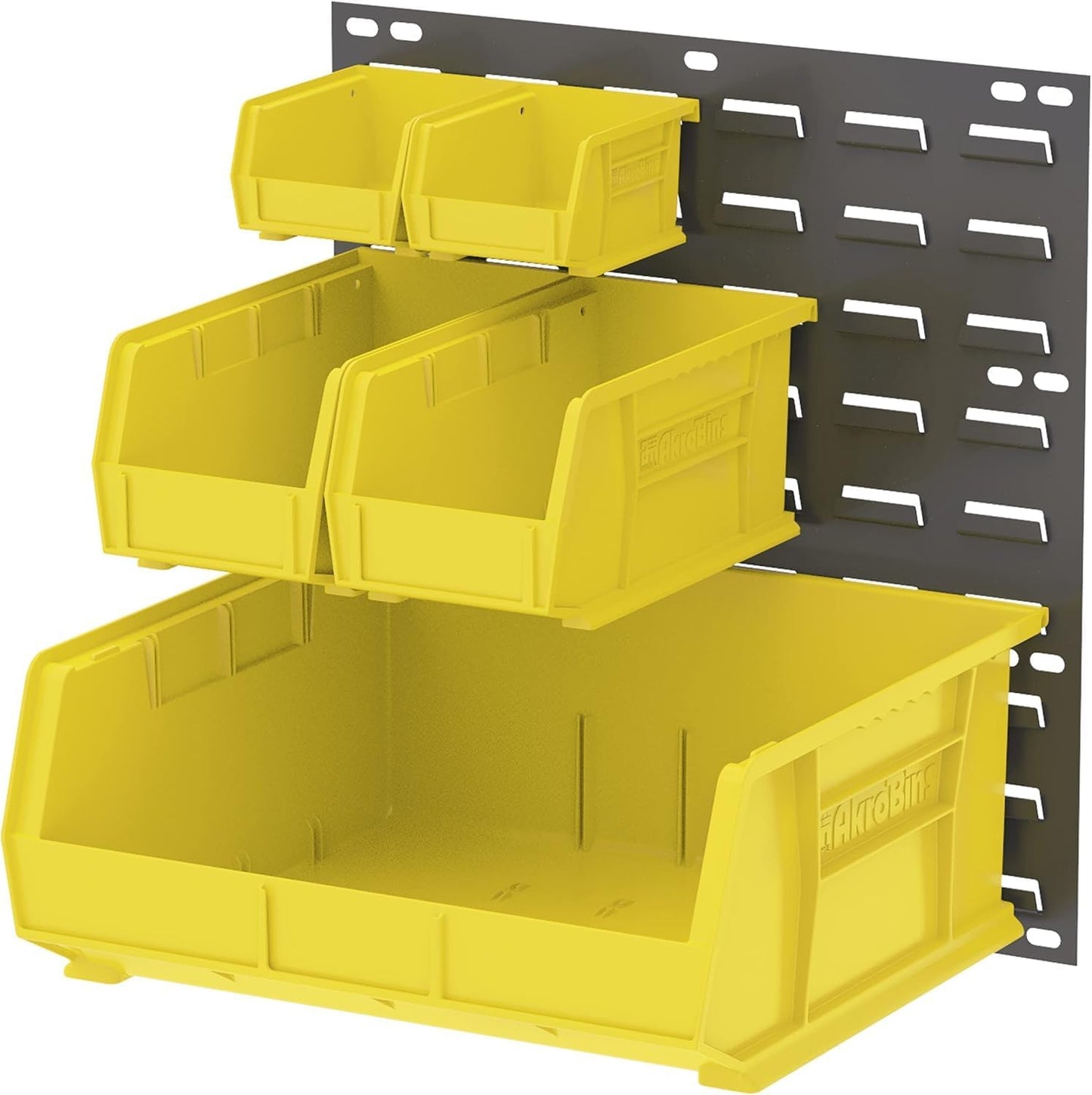 30210 AkroBins Plastic Storage Bins, Space-Saving Stackable Bins for Garage, Pantry, Craft Organization, 5" x 4" x 3", Yellow, 24-Pack