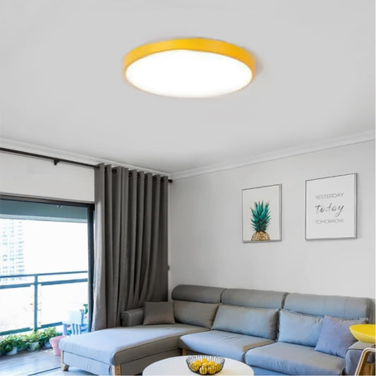 LED Ceiling Light Fixture,16 Inch Modern Round Recessed Ceiling Lights,Dimmable Light,24W Yellow Close to Ceiling Lighting Flush Mount Living Room Bedroom,3000K-6000K
