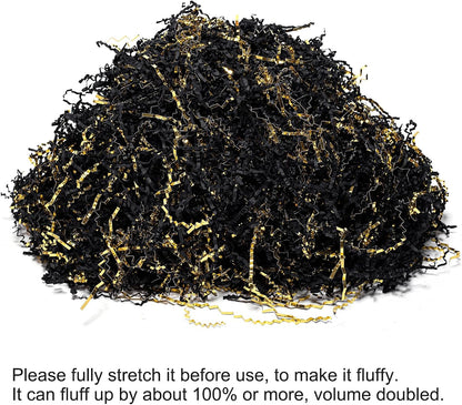 1 LB Crinkle Paper Filler Yellow Shredded Paper for Gift Box Basket | Gift Basket Bag Filler - Grass Cushion Stuffing for Christmas Holiday Gift Wrapping Lemon Crinkle Cut Paper Shred Filler