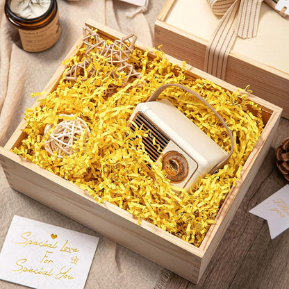 1 LB Crinkle Paper Filler Yellow Shredded Paper for Gift Box Basket | Gift Basket Bag Filler - Grass Cushion Stuffing for Christmas Holiday Gift Wrapping Lemon Crinkle Cut Paper Shred Filler