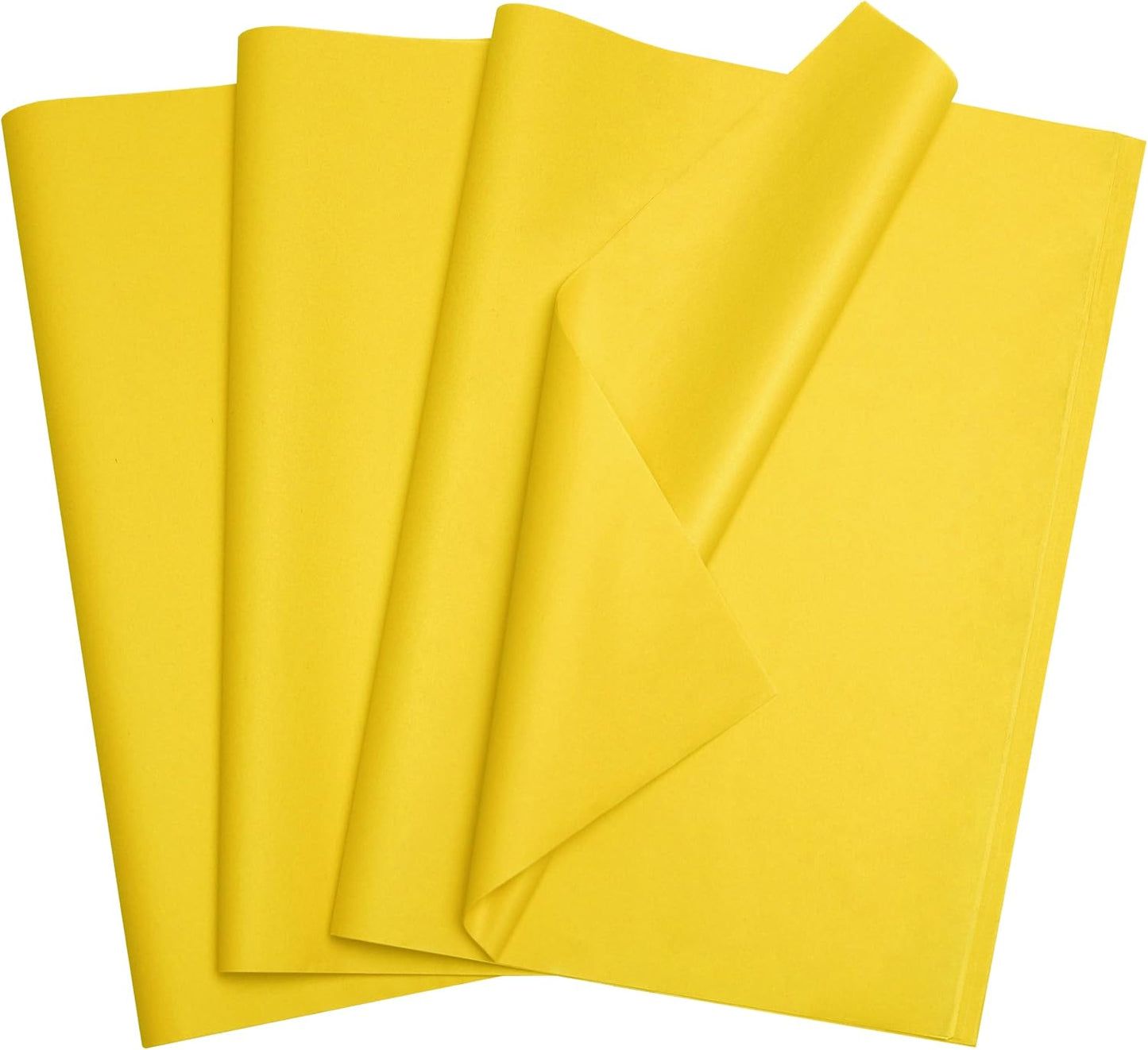100 Sheets Yellow Tissue Paper 20"X14" Tissue Paper for Gift Bags, Gift Wrapping Tissue, Christmas Tissue Paper Anniversary Holiday Decoration Arts Craft