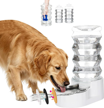 8L Gravity Dog Water Dispenser: Stainless Steel Bowl Anti-Splash | Wide Mouth Easy Cleaning/ Dishwasher Safe/No Electricity Needed/ Filtered Fresh Water / Multi-Pet Homes