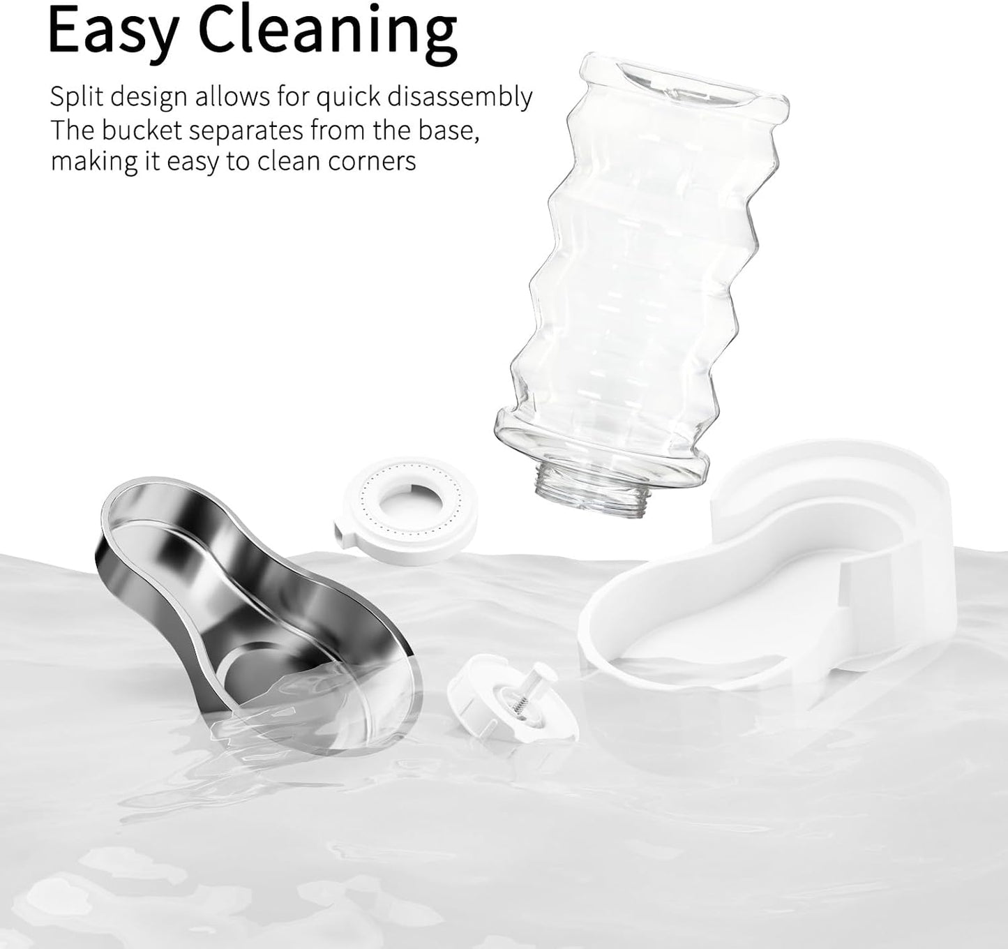 8L Gravity Dog Water Dispenser: Stainless Steel Bowl Anti-Splash | Wide Mouth Easy Cleaning/ Dishwasher Safe/No Electricity Needed/ Filtered Fresh Water / Multi-Pet Homes