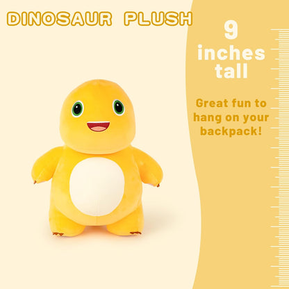 Nailong Dinosaur Stuffed Animal,9“ Cute Yellow Dinosaur Plush Soft Dino Stuffed Animals Dino Plushie Toys for Boys Girls Kids Baby Toddlers（Happy）