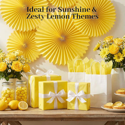 120 Sheets Yellow Tissue Paper, 14 x 20 inch | Sunny paper fills gift bags and can be shaped into sunflowers, spring decorations, and floral crafts