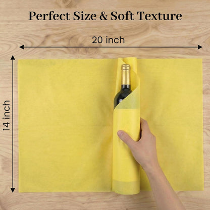 120 Sheets Yellow Tissue Paper, 14 x 20 inch | Sunny paper fills gift bags and can be shaped into sunflowers, spring decorations, and floral crafts