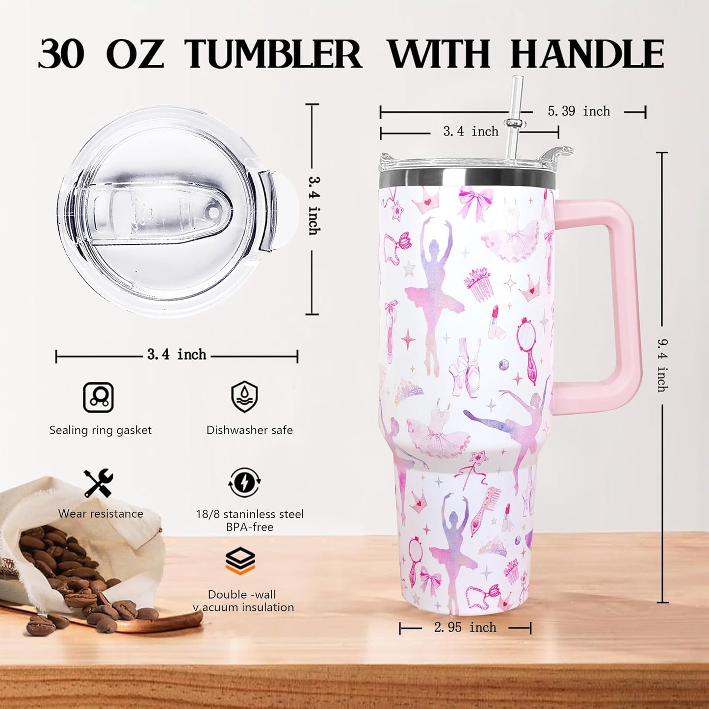 30 oz Stainless Steel Tumbler with lid and Straw,Yellow CoffeeTravel Mug Cup Water Botter, Lemon Gifts for Lemon Lovers - Colors A