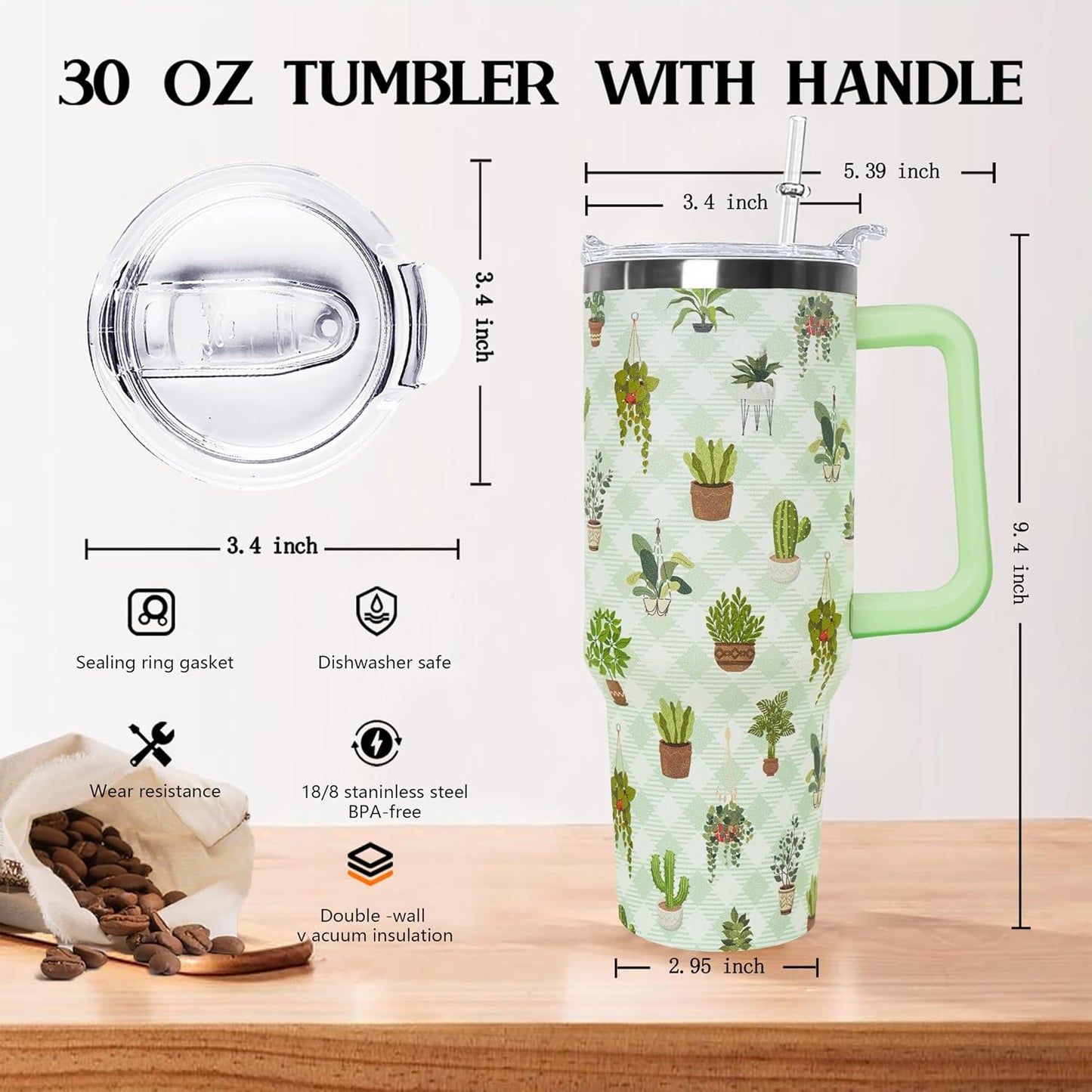 30 oz Stainless Steel Tumbler with lid and Straw,Yellow CoffeeTravel Mug Cup Water Botter, Lemon Gifts for Lemon Lovers - Colors A