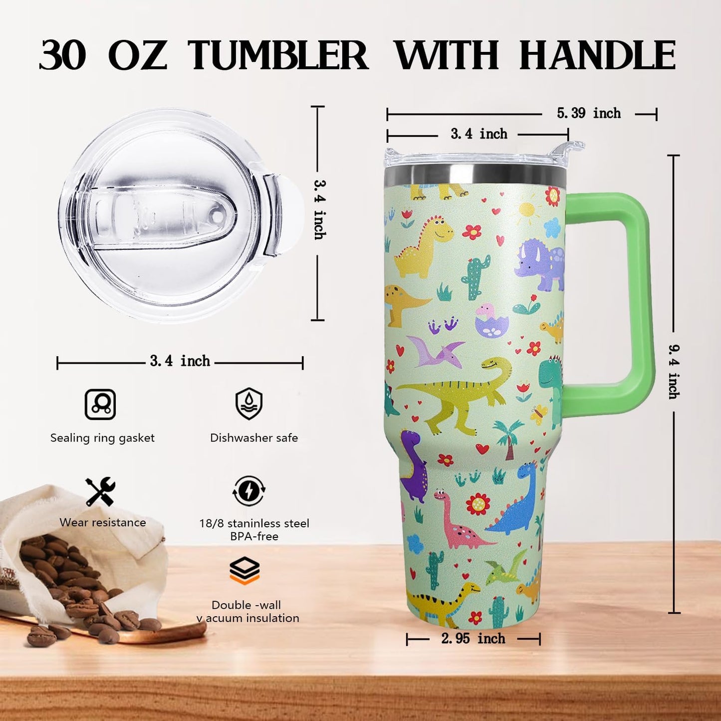 30 oz Stainless Steel Tumbler with lid and Straw,Yellow CoffeeTravel Mug Cup Water Botter, Lemon Gifts for Lemon Lovers - Colors A