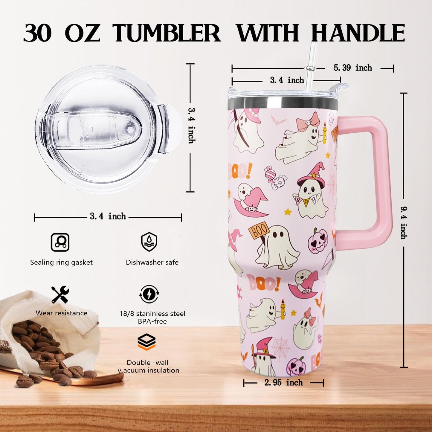 30 oz Stainless Steel Tumbler with lid and Straw,Yellow CoffeeTravel Mug Cup Water Botter, Lemon Gifts for Lemon Lovers - Colors A