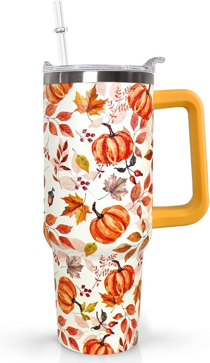 30 oz Stainless Steel Tumbler with lid and Straw,Yellow CoffeeTravel Mug Cup Water Botter, Lemon Gifts for Lemon Lovers - Colors A