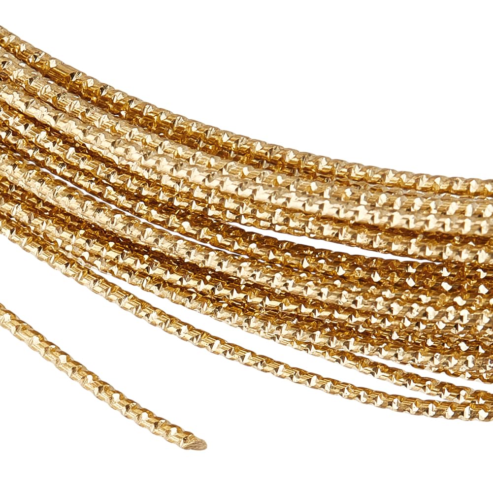 18 Gauge 33 Feet Engraved Textured Gold Wire, Textured Copper Wire Half Hard Brass Wire for Jewelry Beading Craft Work