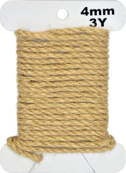 Jute Twine 3Yards Long Twine String for Crafts Gift Wrapping Packing Gardening Crochet Knitting Macrame Decor (Yellow Brown)