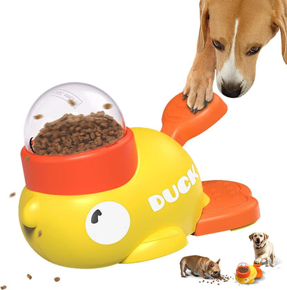 Duck Dog Treat Dispenser Toy, Interactive Slow Feeder Puzzle Toy | Duck design with interactive treat dispensing, slow feeding, and puzzle play to provide mental stimulation and reduce boredom