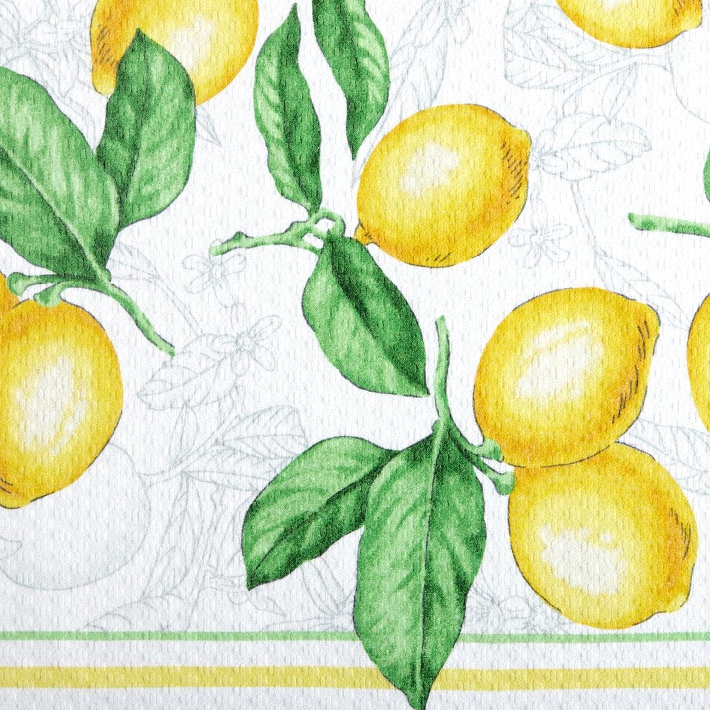 Lots of Lemons Modern Kitchen Towel, Oven Mitt & Potholder Set, 4-Pack, White-Yellow