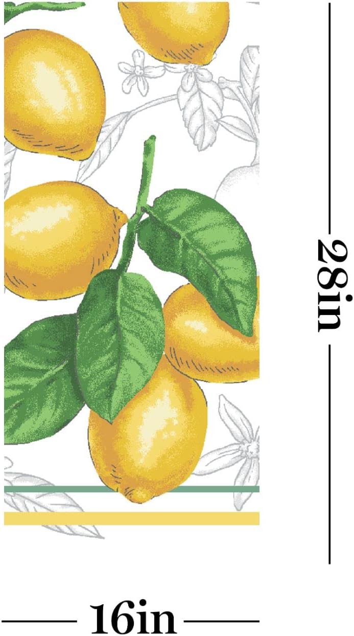 Lots of Lemons Modern Kitchen Towel, Oven Mitt & Potholder Set, 4-Pack, White-Yellow